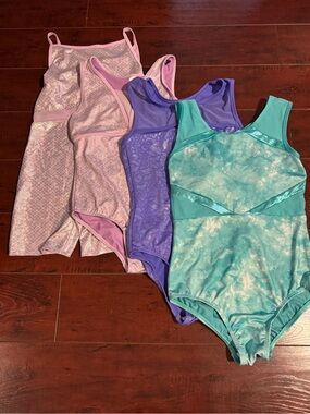 Cat & Jack Girls' Pink, Purple & Teal Dance Leotard (set of 4)